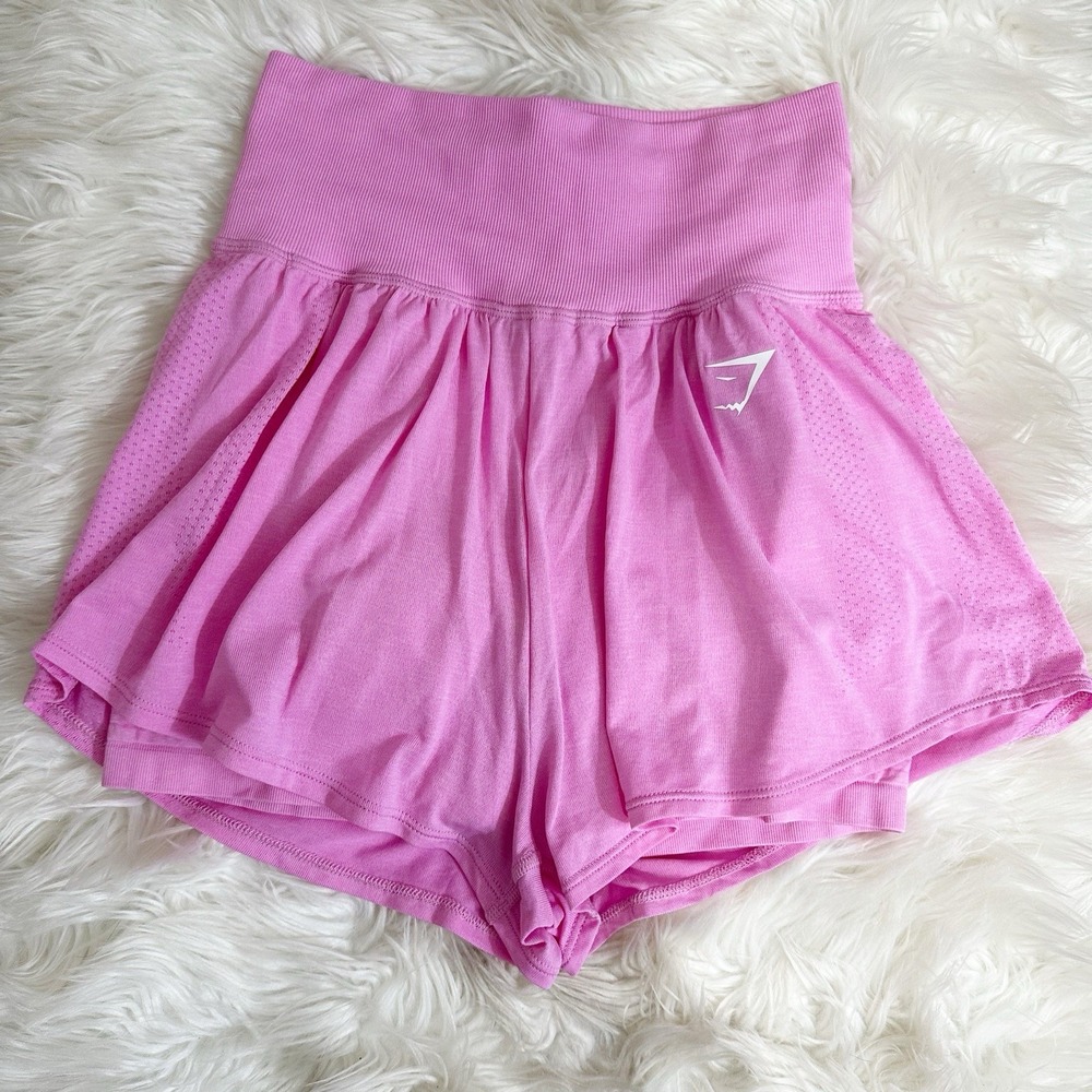 Gymshark Vital Seamless 2-in-1 Athletic Shorts Womens Small‎ Sorbet Pink Marl